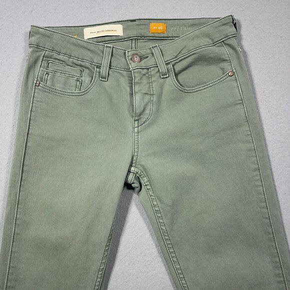 Anthro Pilcro and the Letter‎ Press Size 26 Denim Pants Ankle Straight Leg Green - Picture 2 of 11